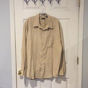 Men’s suede button down long sleeved shirt